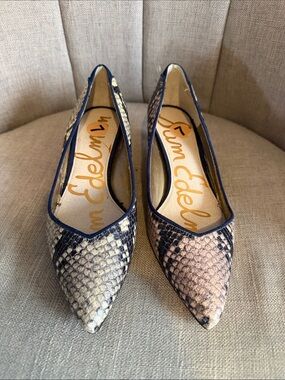 Sam Edelman Snake-Print Pointed Flats